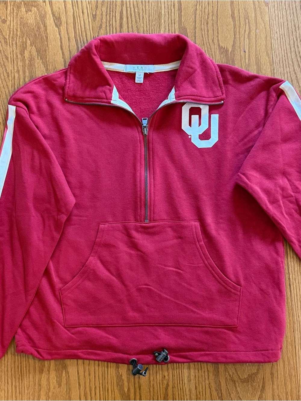 WEAR by Erin Andrews Like New Women’s size Small OU Crimson Quarter-Zip Pullover